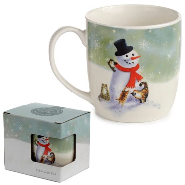 Porcelánový hrneček Sněhulák a kočky.