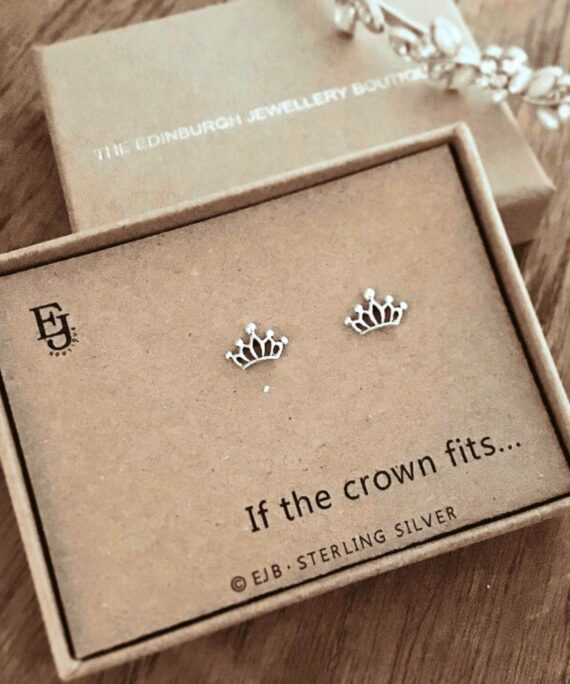 Stříbrné náušnice Královská koruna.