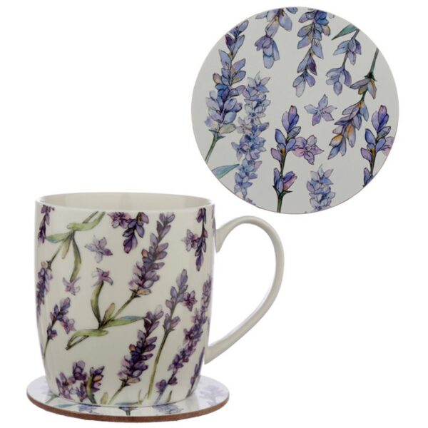 Porcelánový hrnek s podtáckem Levandule.