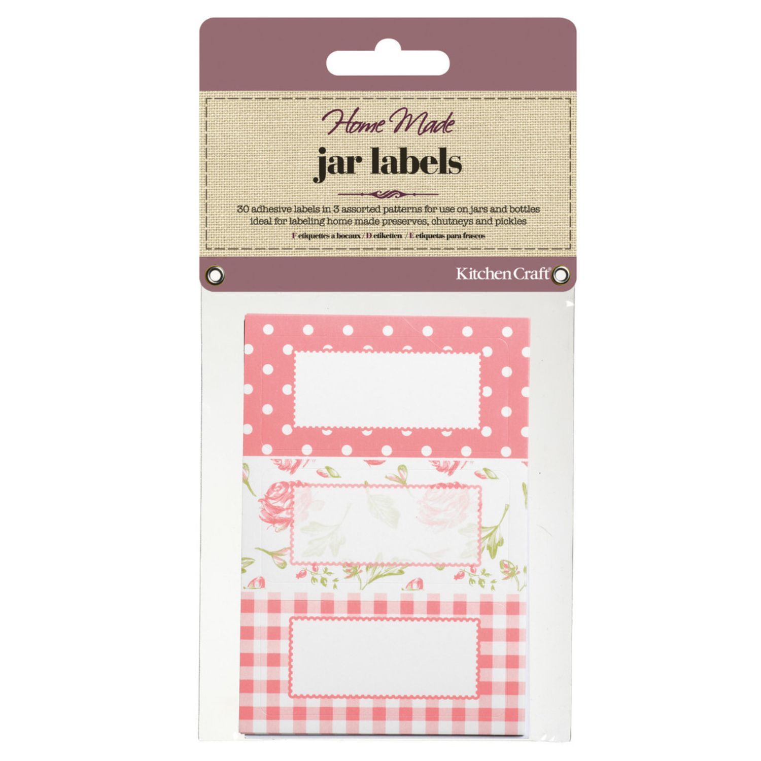 Štítky na zavařovací sklenice - barva lososová.