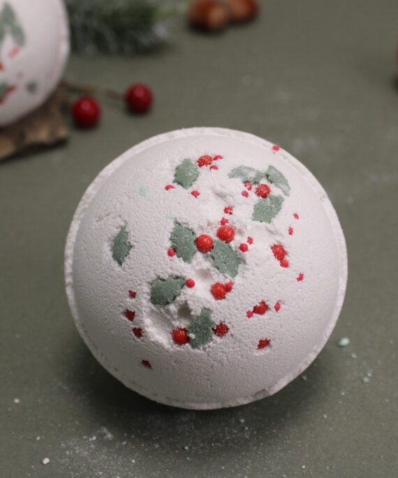 Vánoční šumivá bomba do koupele Cesmína a jmelí.