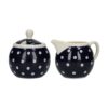 Modrá cukřenka s konvičkou na mléko od London Pottery.