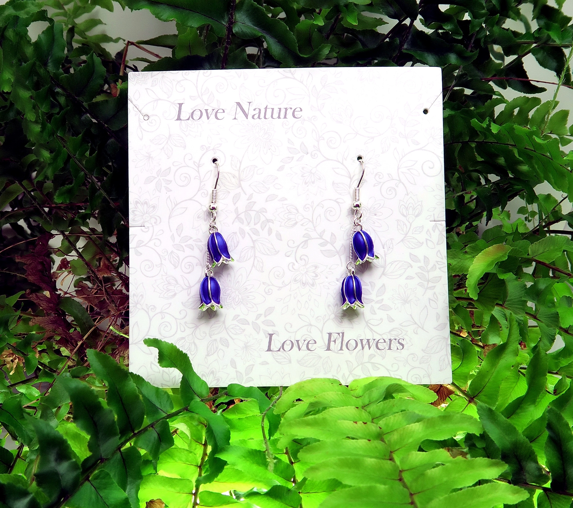 Visací náušnice Modré zvonky.