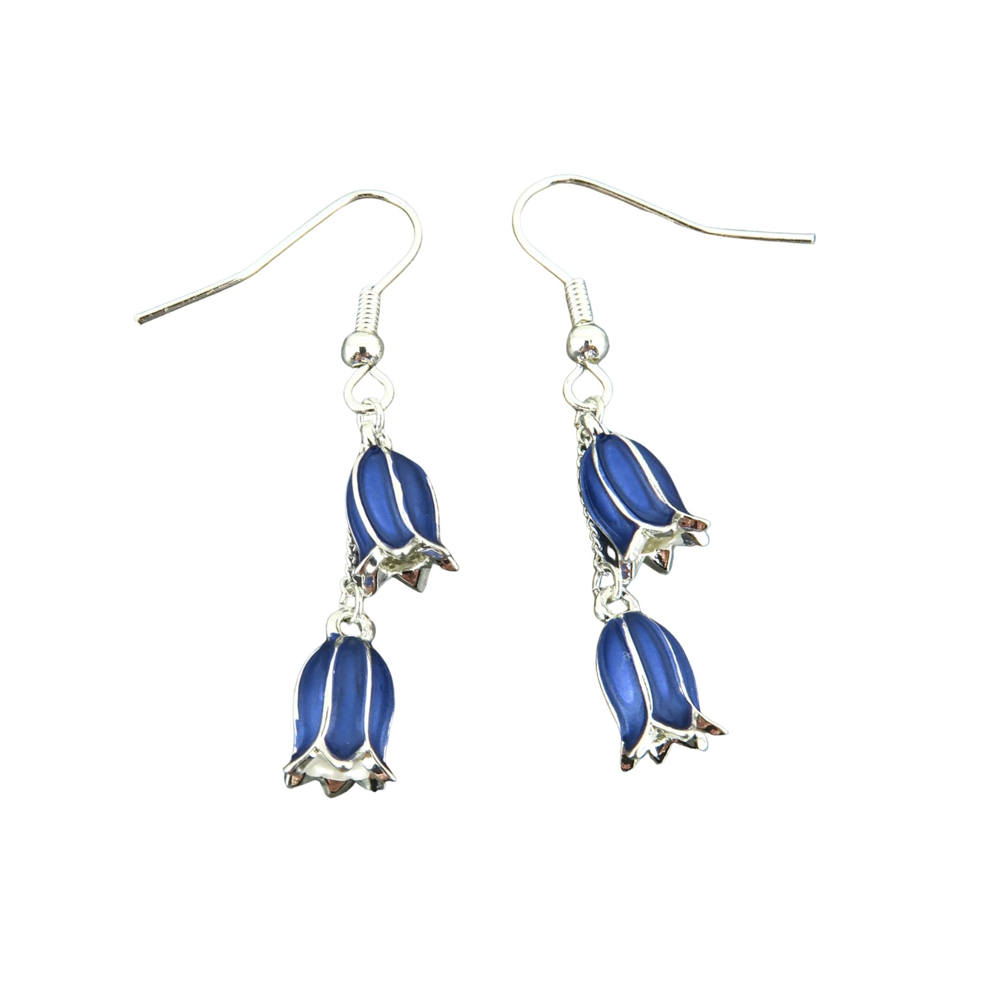 Visací náušnice Modré zvonky.