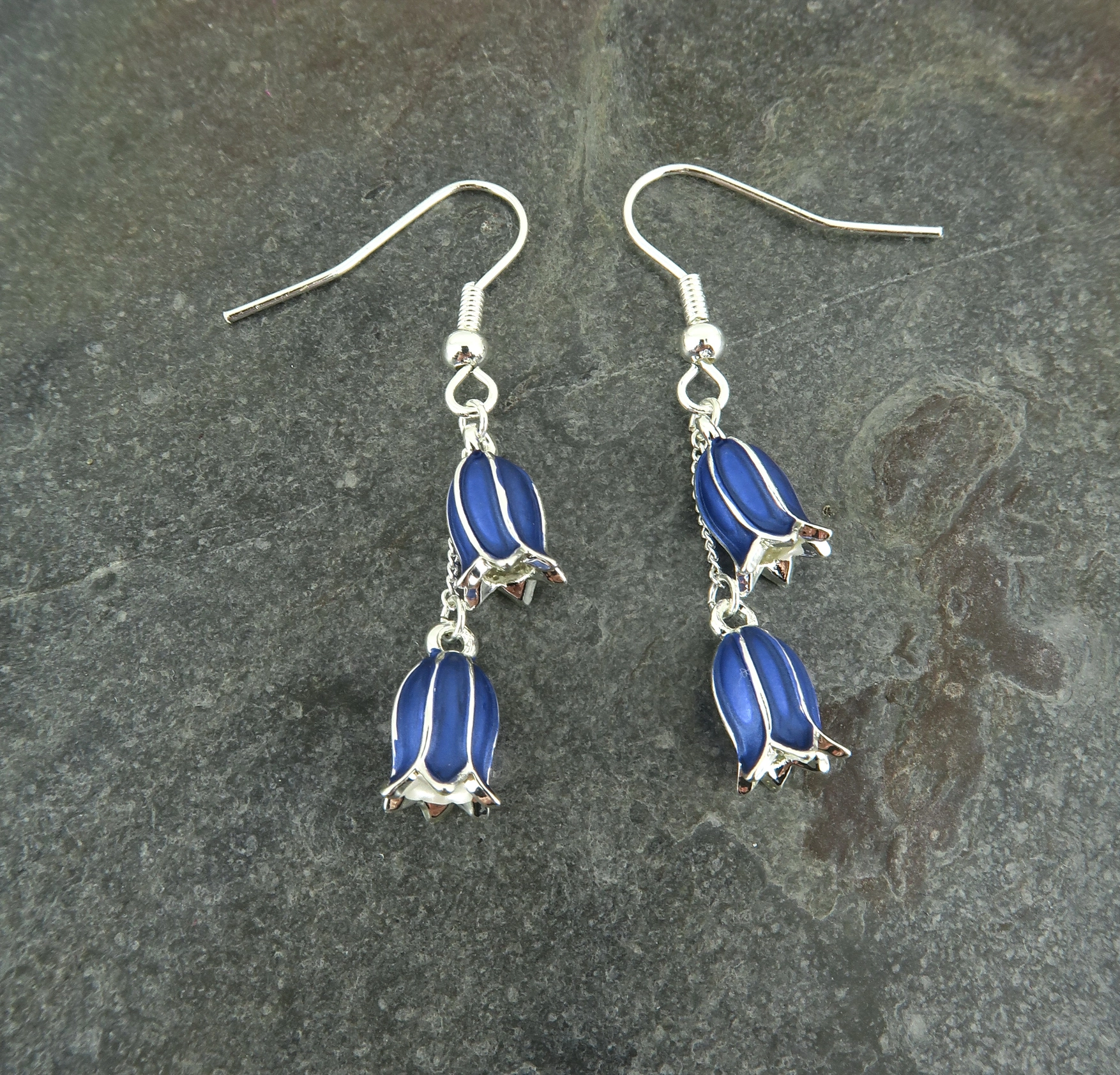 Visací náušnice Modré zvonky.