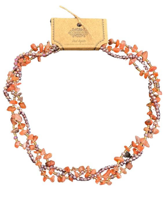 Náhrdelník červený achát.